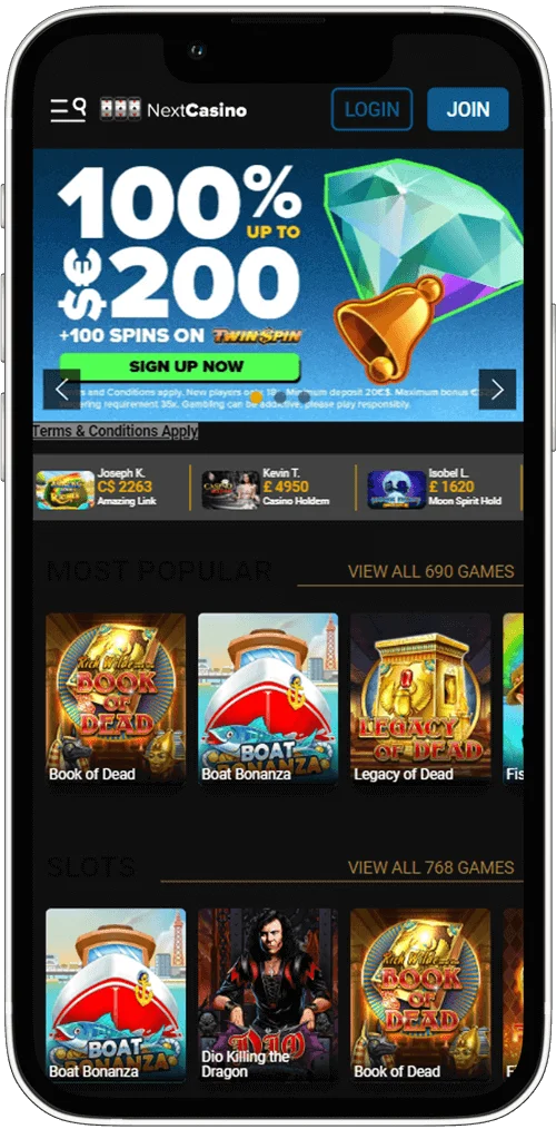 Next Casino Mobile Version